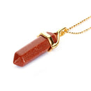 gold sandstone pendulum pendant healing point chain