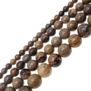 coffee bean jasper smooth round beads 