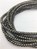 pyrite faceted rondelle beads