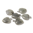 01 Natural Gemstone Heart Shape Charm Pendant Size 20mm 6PCS Per Bag Sold by Bag