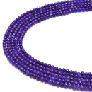 dark purple dyed jade smooth round beads