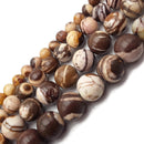 Natural African Zebra Jasper Smooth Round Beads 6mm 8mm 10mm 12mm 15.5" Strand