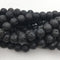 natural black lava rock stone round beads 