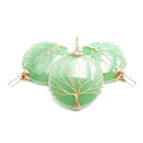 green aventurine tree pendant copper wire wrap round