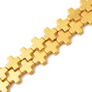 Titanium Gold Hematite Cross Beads Size 6mm 8mm 10mm 15.5'' Strand