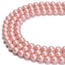 Pink Shell Pearl Matte Round Beads Size 6mm 8mm 10mm 15.5'' Strand