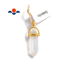 selenite pendant gold hexagon shape