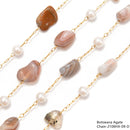 6-8mm Pebble Nugget Beads Multi Gemstone Chain Sold One Meter Per Bag