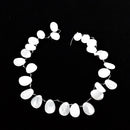 white jade smooth teardrop beads
