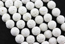 white volcanic lava rock stone beads