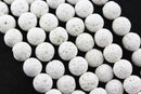 white volcanic lava rock stone beads