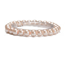Light champagne Glass Pearl Smooth Round Bracelet Size 6mm - 12mm 7.5'' Length
