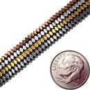 gray gold silver copper hematite smooth faceted flat square beads