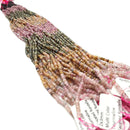 Multi Color Tourmaline Gradient Faceted Rondelle Beads 2x3mm 15.5" Strand
