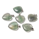 02 Natural Gemstone Heart Shape Charm Pendant Size 20mm 6PCS Per Bag Sold by Bag