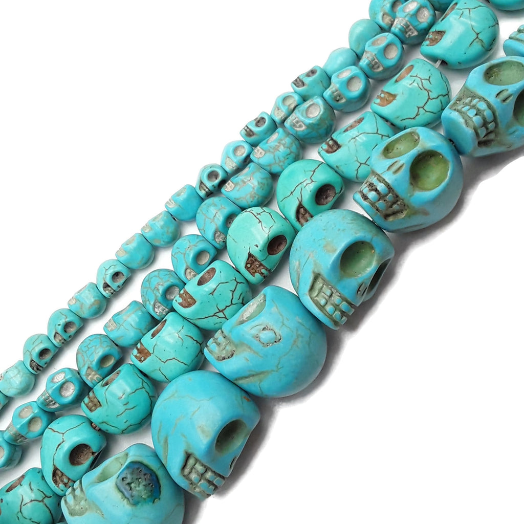 Blue Howlite Turquoise Skull Beads 6x8mm 8x10mm 10x12mm 11x14mm