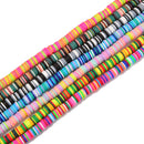 Mix Color Polymer Clay Heishi Discs Beads African Tribal Beads 1x8mm 15.5'' Str
