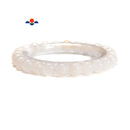 Natural White Agate Smooth Round Elastic Bracelet Bead Size 6.5-7mm 7.5'' Length