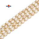 White Turquoise Prism Cut Double Point Faceted Round Beads 6mm 15.5'' Strand