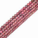 Grade A Natural Australia Rhodonite Smooth Round Beads 5mm to 10mm 15.5'' Strd