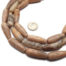 Natural Peach Moonstone Faceted Teardrop Beads 10x30mm 15.5" Strand