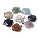 02 Natural Gemstone Heart Shape Charm Pendant Size 20mm 6PCS Per Bag Sold by Bag