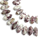 eudialyte center drill faceted points beads