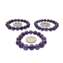 amethyst small childrens bracelet smooth round beads