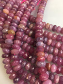 Natural Ruby Faceted Rondelle Beads Size 3x8mm 4x7mm 5x9mm 15.5" Strand