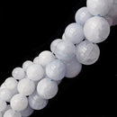 natural blue calcite smooth round beads