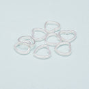 925 Sterling Silver Hollow Heart Beads Size 12mm 6pcs per Bag