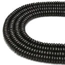 natural shungite smooth rondelle beads