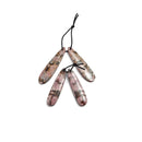 rhodonite pendant earrings teardrop shape