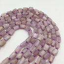 natural kunzite rough faceted cyinder tube beads
