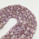 natural kunzite rough faceted cyinder tube beads 