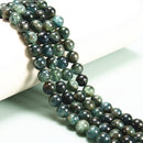 Natural Dark Green Kyanite Smooth Round Beads Size 6mm 8mm 10mm 15.5'' Strand