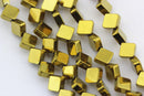 silver gold copper gray hematite flat square diamond beads