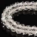 2.0mm Hole Natural Clear Quartz Star Cut Beads Size 8mm 8 '' Strand