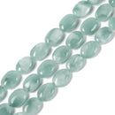 Iridescent Dark Green Moonstone Smooth Oval Beads 13x18mm-20x30mm 15.5" Strand