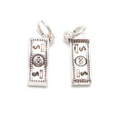 925 Sterling Silver 100 Dollars Design Charm Pendant Size 7x19mm 12x24mm