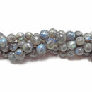 Natural Labradorite Hard Cut Faceted Round Beads 6mm 7mm 8mm 10mm 15.5" Strand