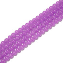 Jelly Purple Crystal Glass Smooth Round Beads Size 6mm 8mm 10mm 15.5" Strand