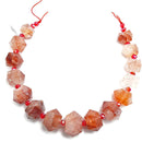 red amphibole quartz graduated short fat points beads