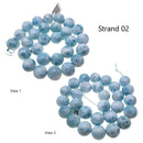 RARE High Grade Top Quality Natural Larimar Smooth Round Beads 14mm 15.5" Strand