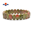 unakite faceted oval bracelet bangle