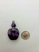 Natural Amethyst Perfume / Oil Bottle Necklace Pendant Size 25x40mm