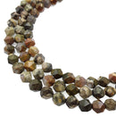 rainforest jasper rhyolite faceted star cut beads