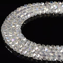 Clear AB Crystal Glass Faceted Star Cut Round Beads Size 6mm 13" Strand