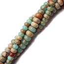 Aqua Terra Jasper Smooth Rondelle Beads 2x4mm 4x6mm 5x8mm 15.5" Strand