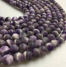 large hole teeth amethyst matte round beads